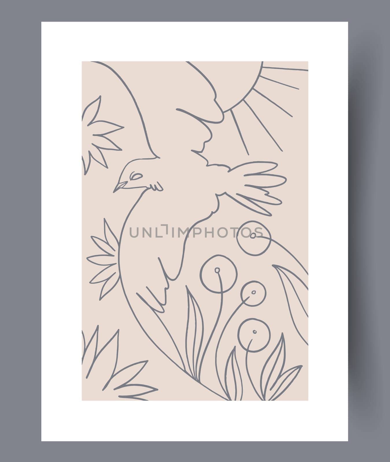 Scandinavian abstract vector print set. Minimalistic abstract wall art background for print. Scandinavian vector style.