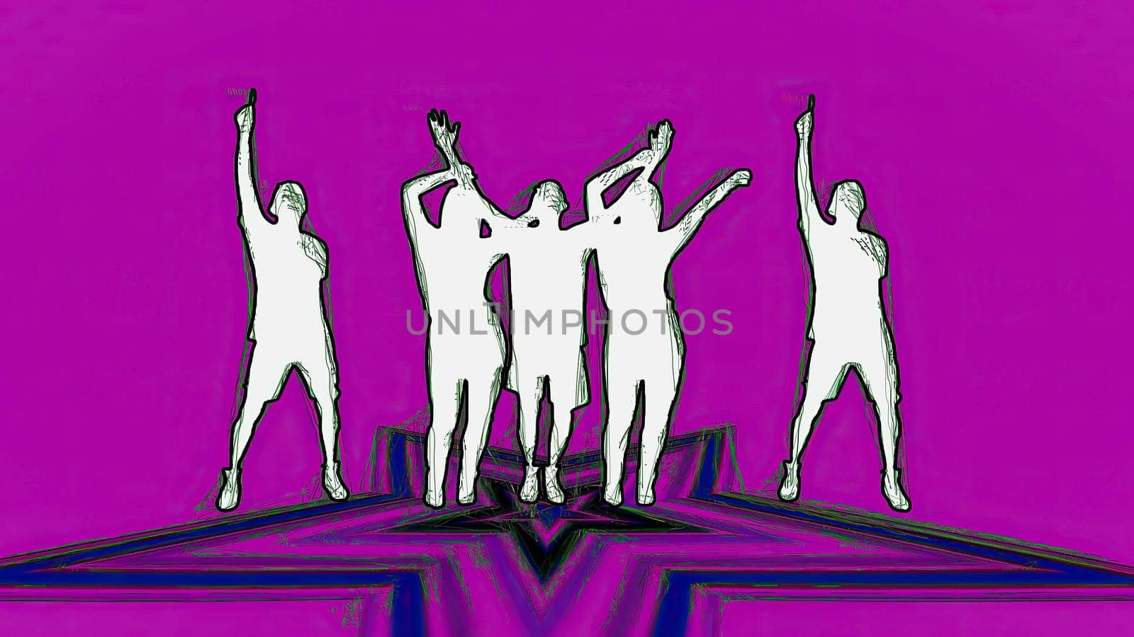 People dancing hand draw digital art illustration,People dancing hand draw digital art illustration