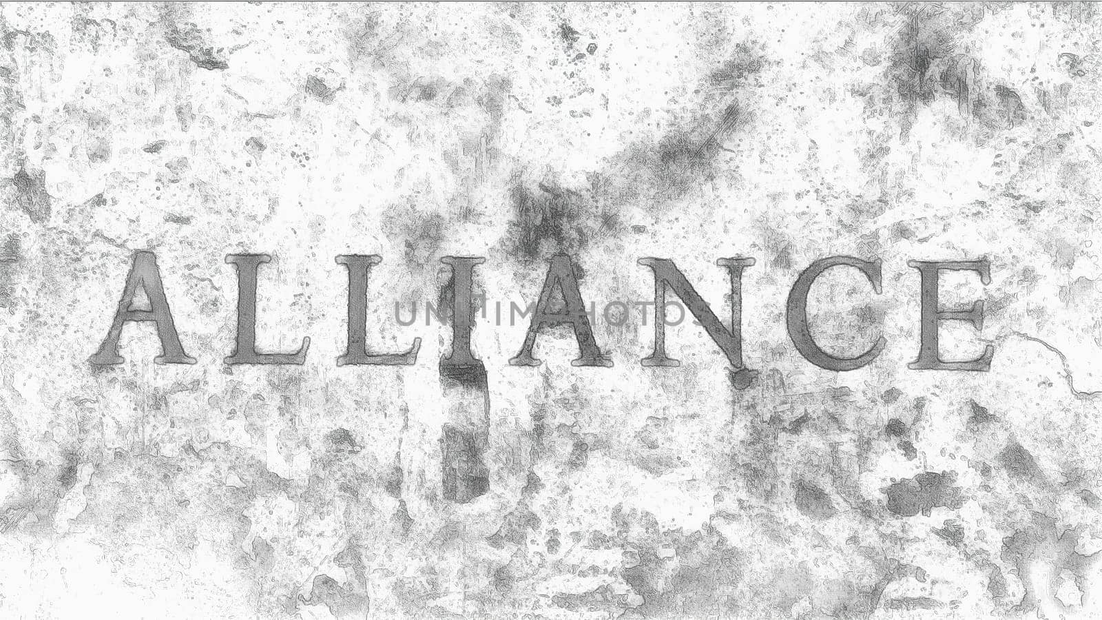 Alliance text hand draw digital art illustration,Alliance text hand draw digital art illustration