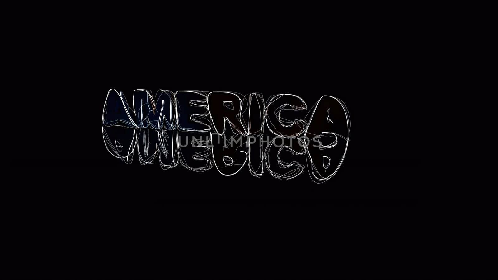 America text hand draw digital art illustration,America text hand draw digital art illustration