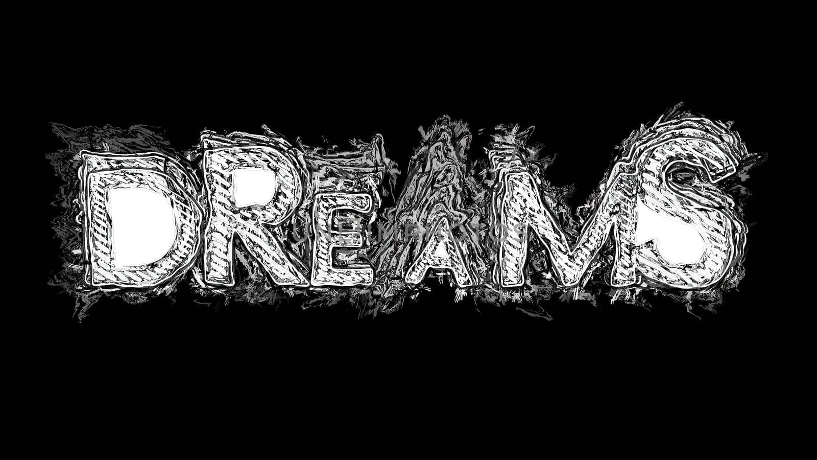 Dreams text hand drawn illustration,Dreams text hand drawn illustration