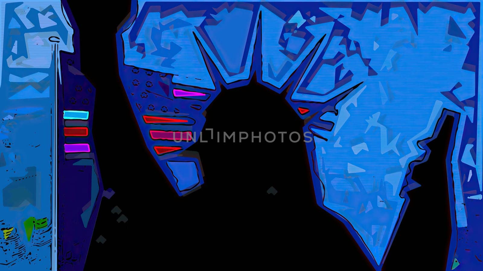 New York Statue of Liberty in a Pop Art Style Layout,New York Statue of Liberty in a Pop Art Style Layout
