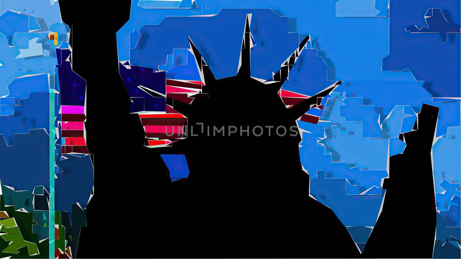 New York Statue of Liberty in a Pop Art Style Layout,New York Statue of Liberty in a Pop Art Style Layout