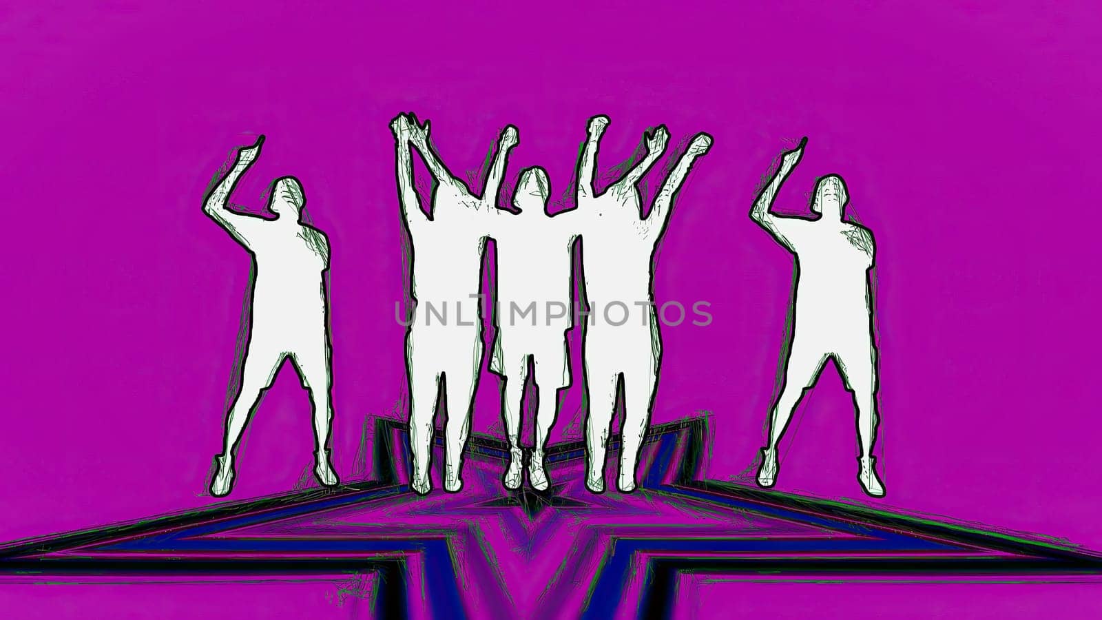 People dancing hand draw digital art illustration,People dancing hand draw digital art illustration