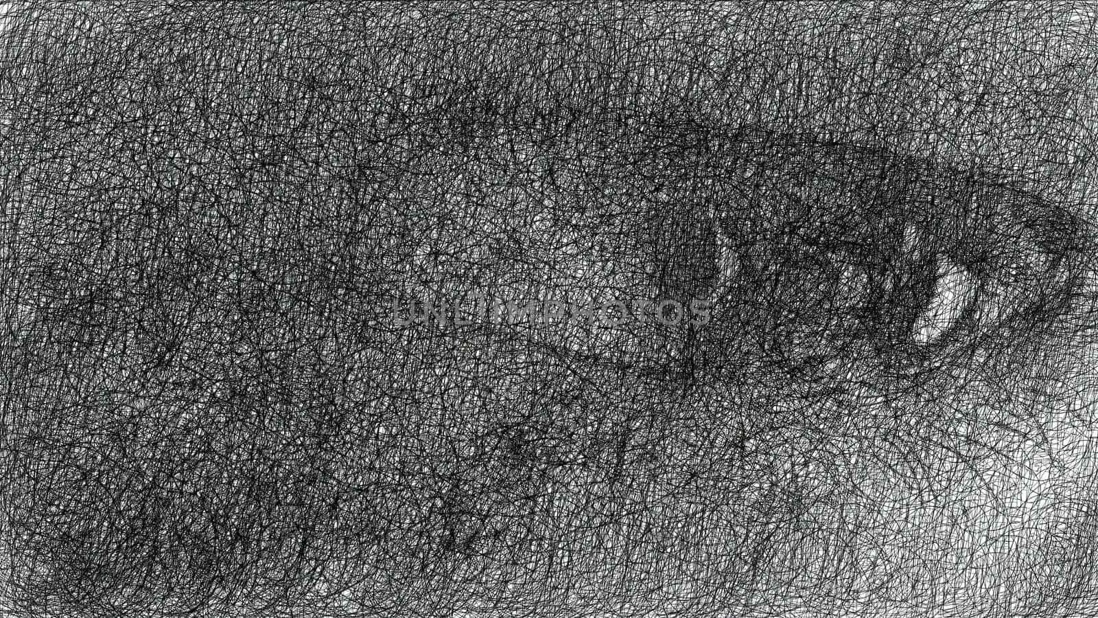 Human eye hand draw digital art illustration