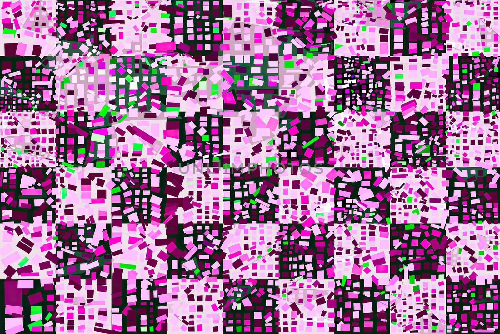 Artwork of abstract composition made with geometrical shapes and elements
