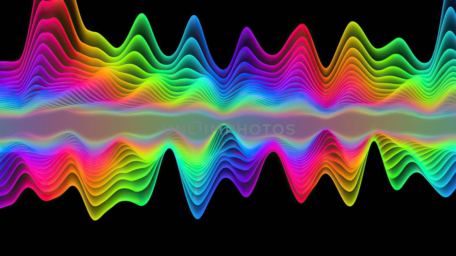 Wave line flowing rainbow color