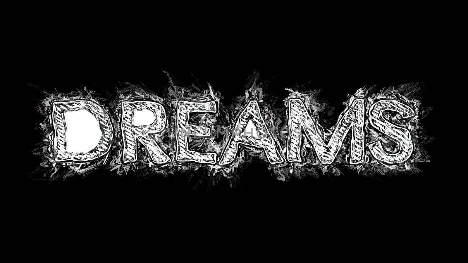 Dreams text hand drawn illustration,Dreams text hand drawn illustration