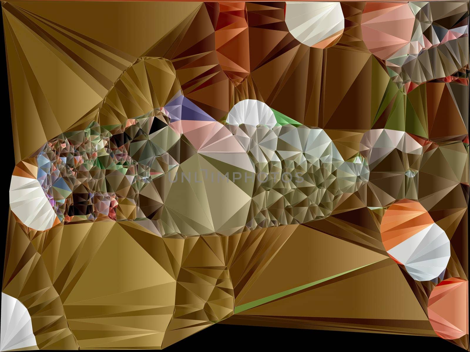 Artwork of abstract composition made with geometrical shapes and elements