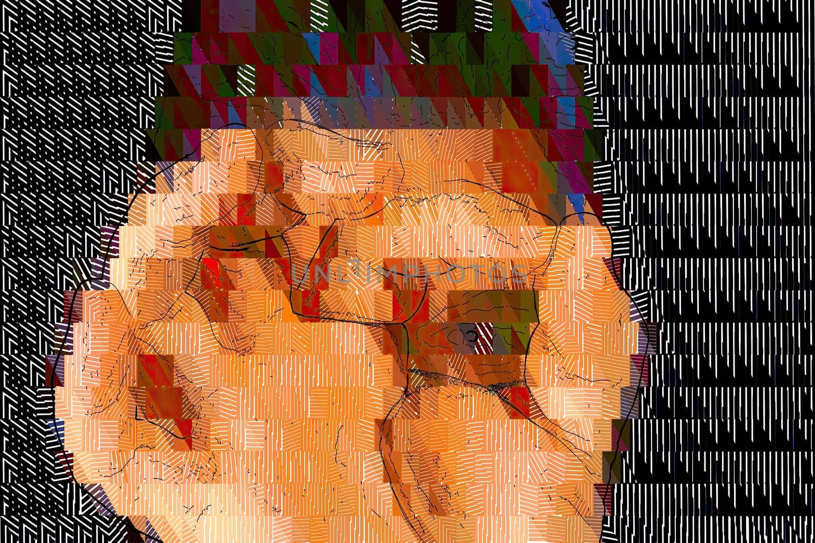 Artwork of abstract composition made with shapes and elements,Artwork of abstract composition made with shapes and elements