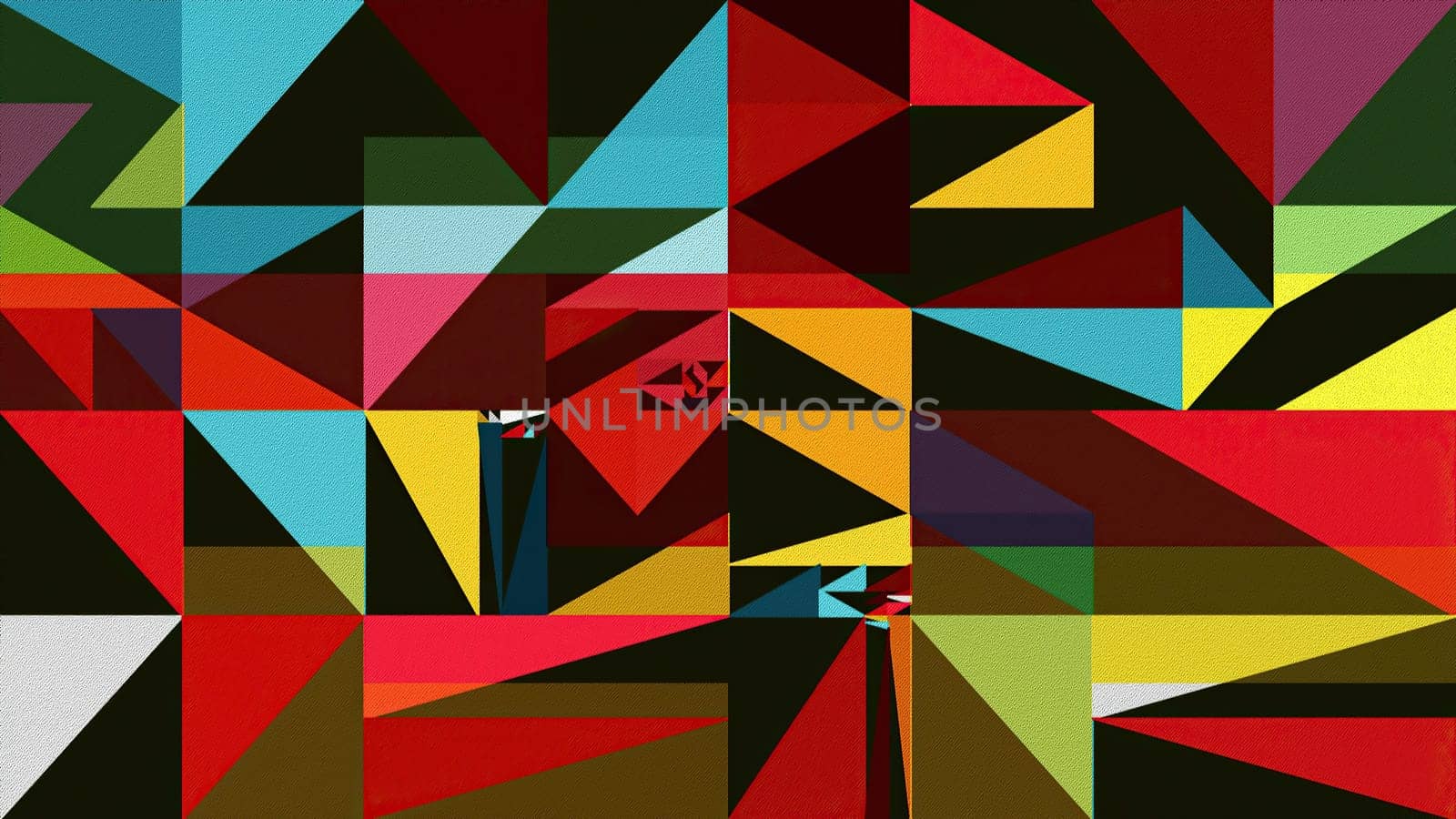 Artwork of abstract composition made with geometrical shapes and