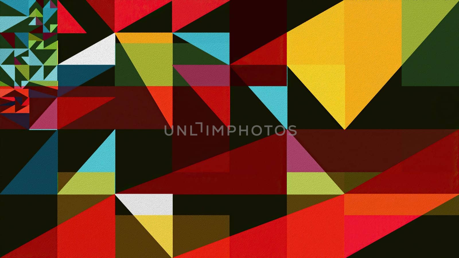 Artwork of abstract composition made with geometrical shapes and