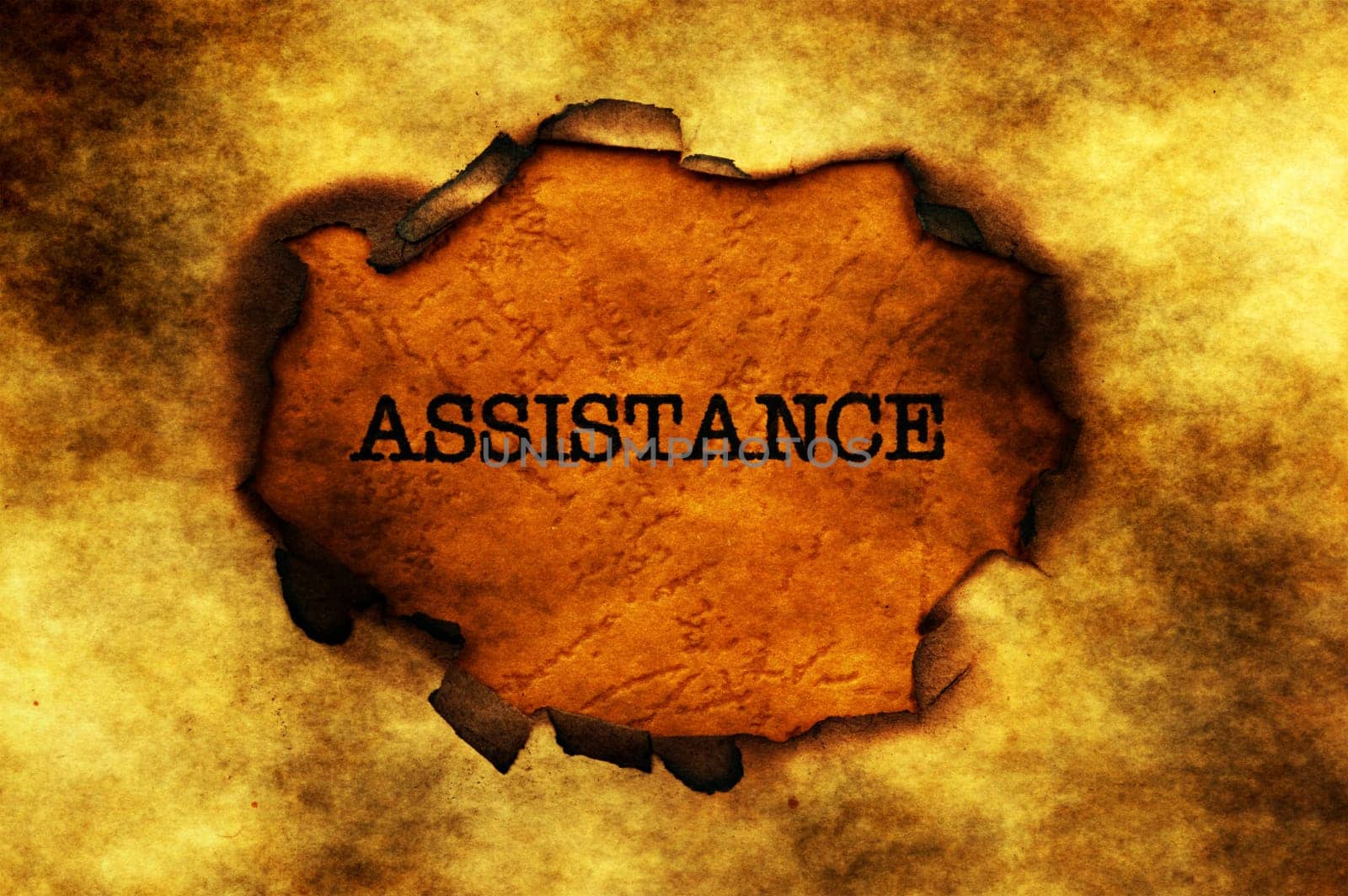 Assistance  text on paper hole
