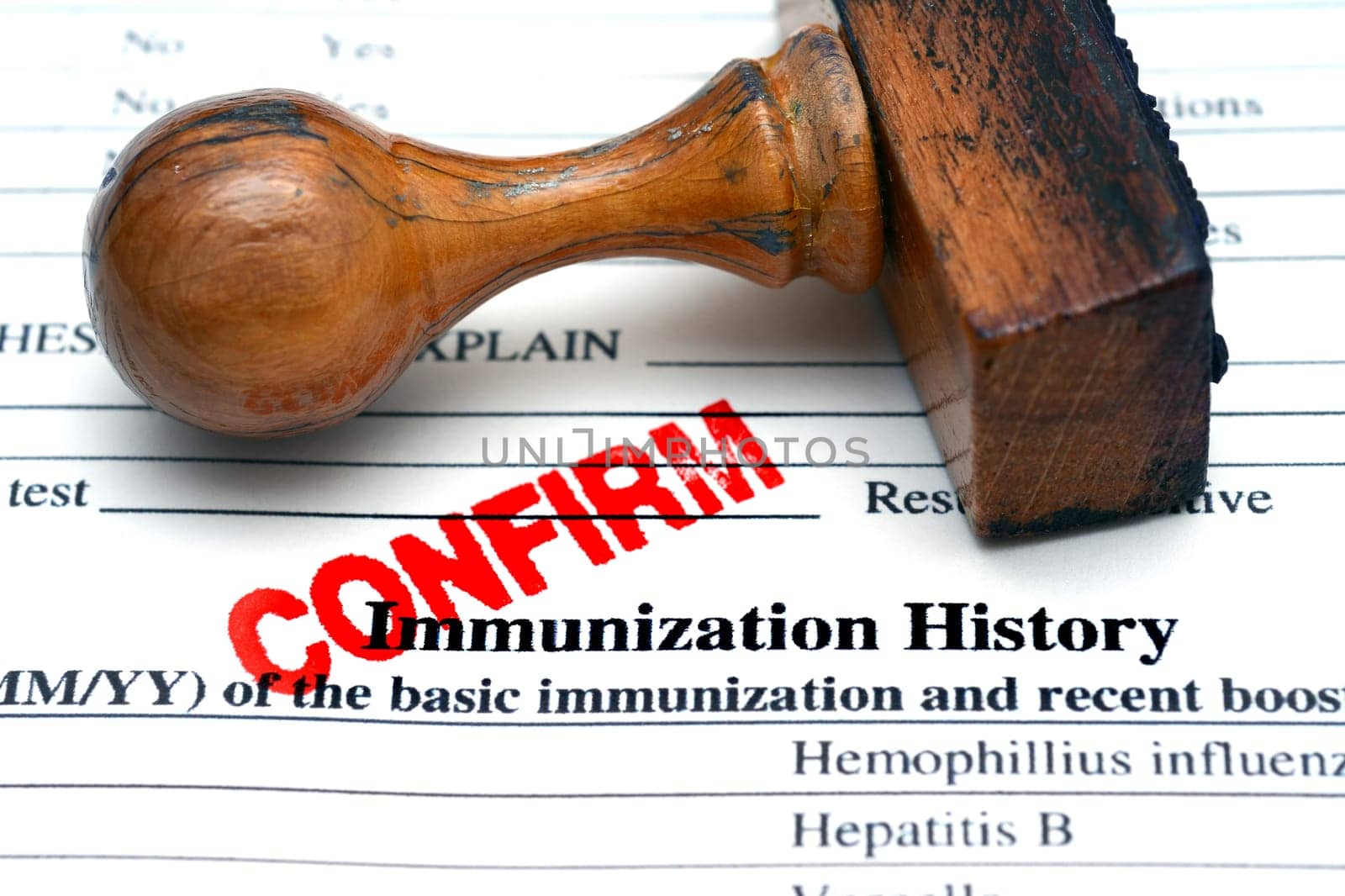 Immunization history confirm