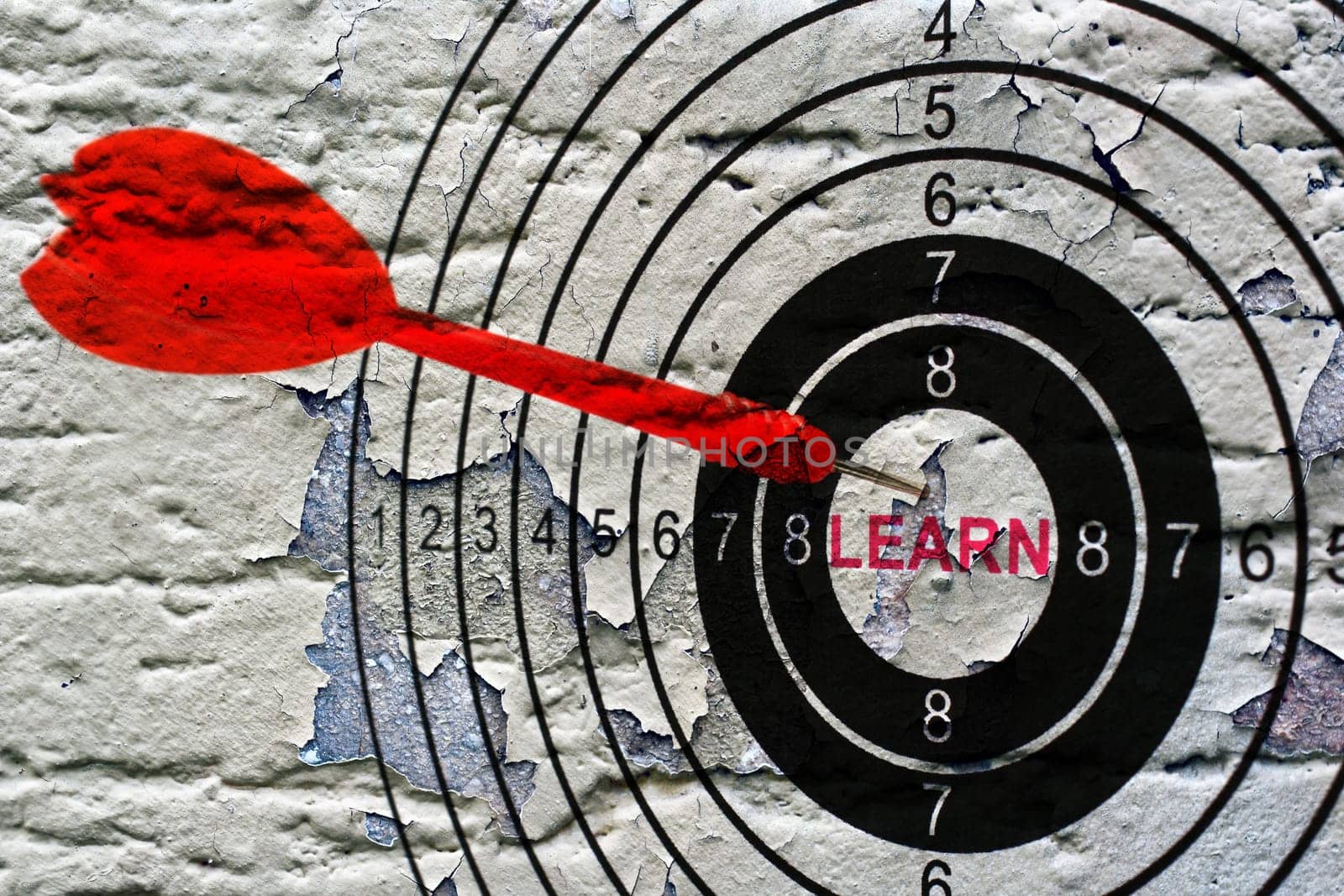 Learn target on grunge background