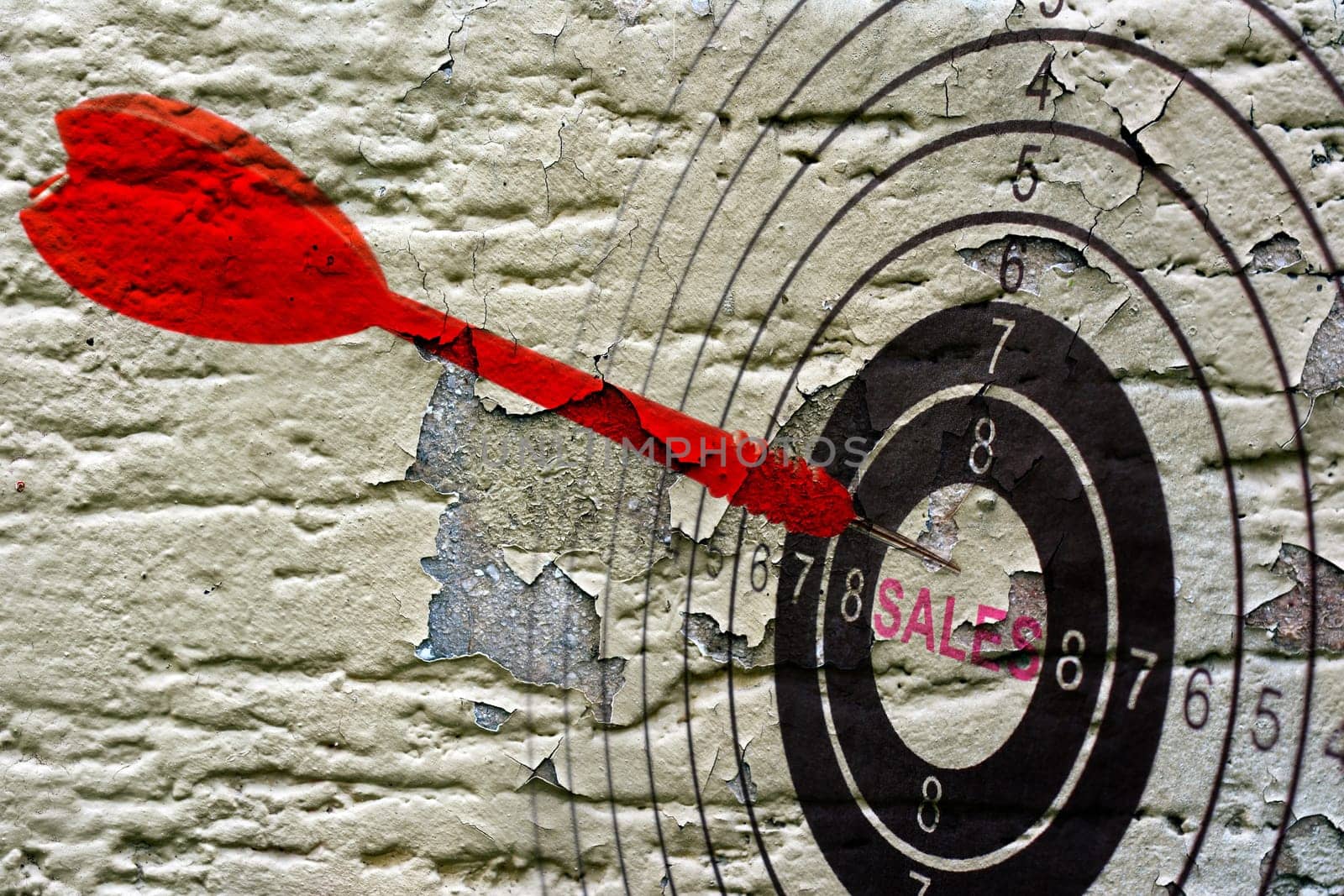 Sales target grunge concept
