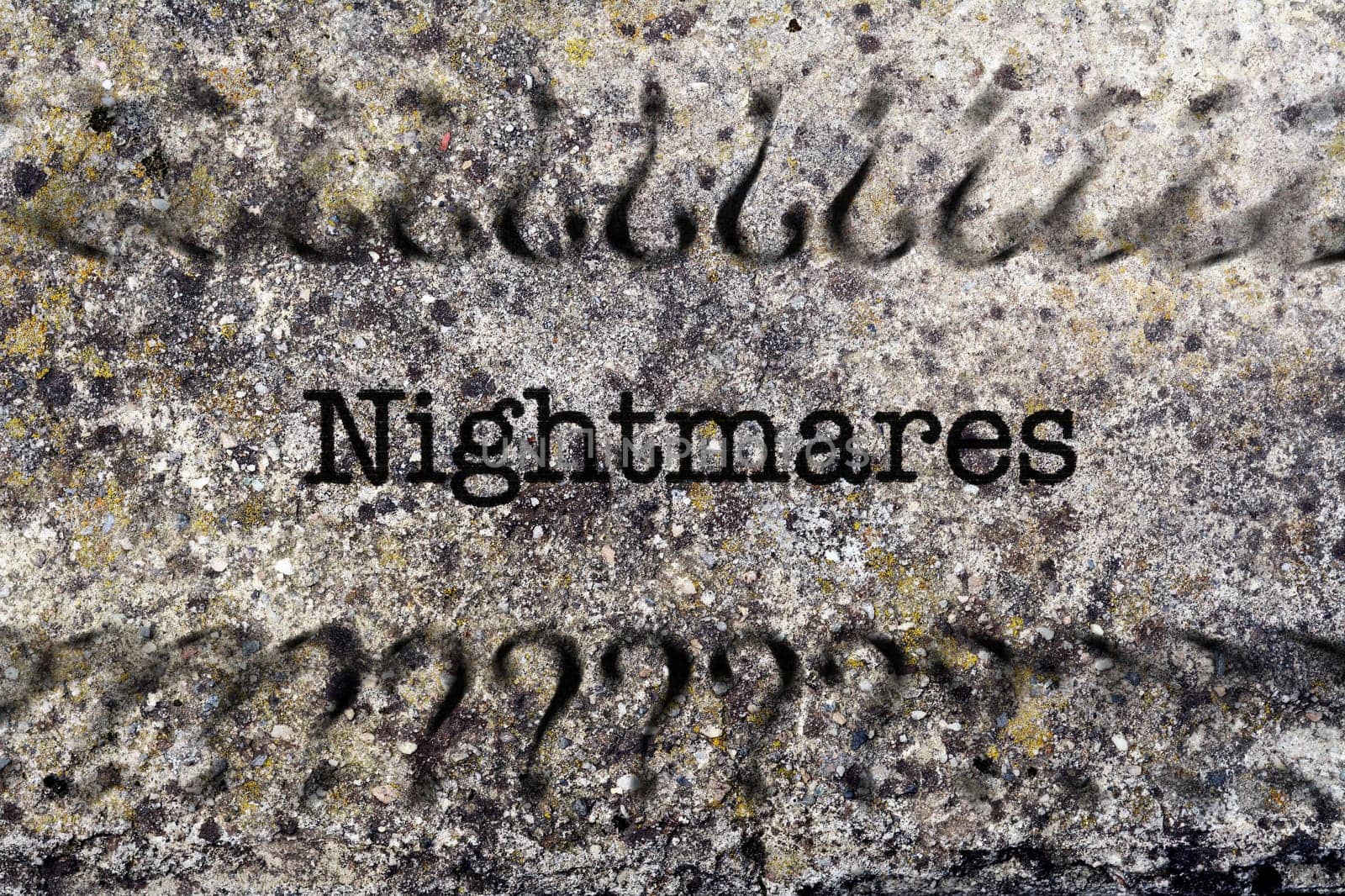 Nightmares concept on grunge background
