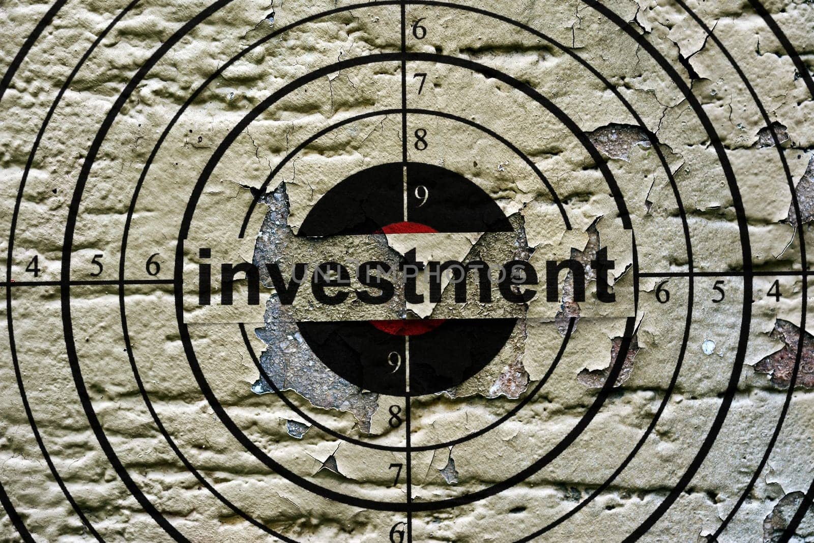 Investment target grunge concept