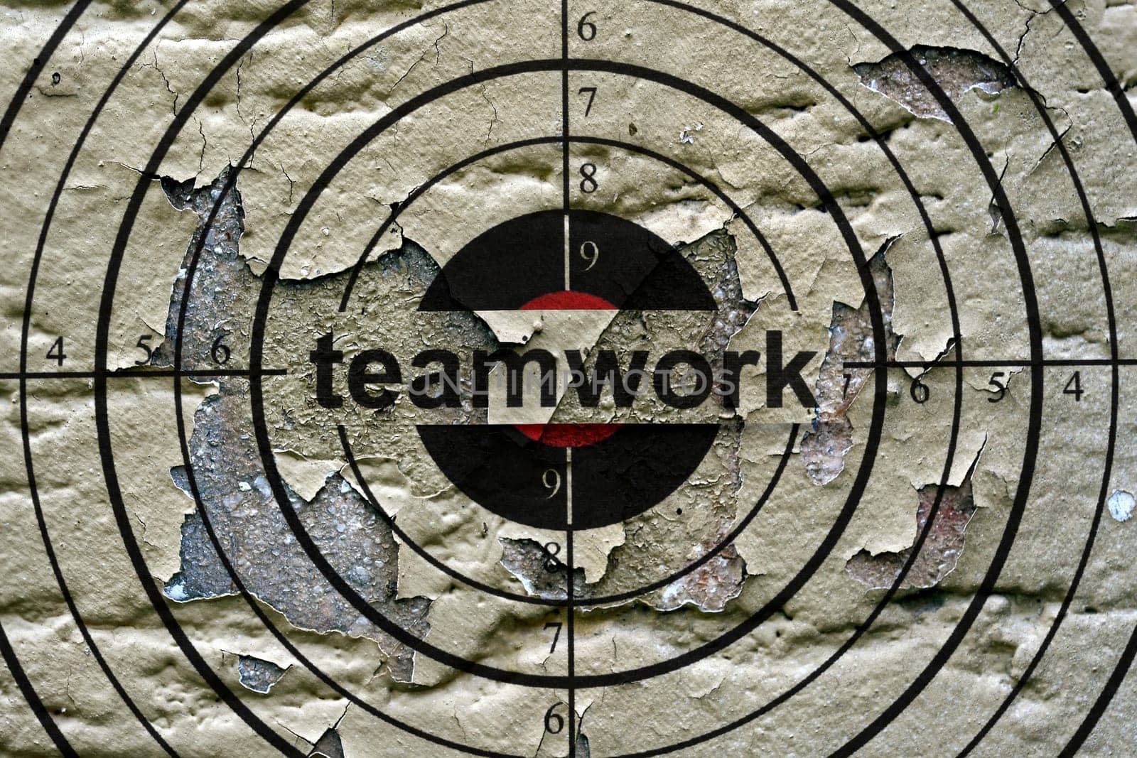 Teamwork target grunge concept