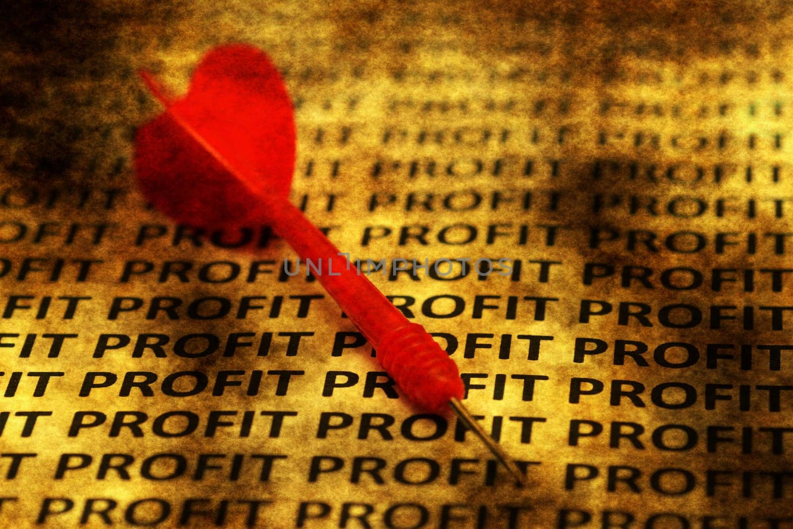 Dart on profit text