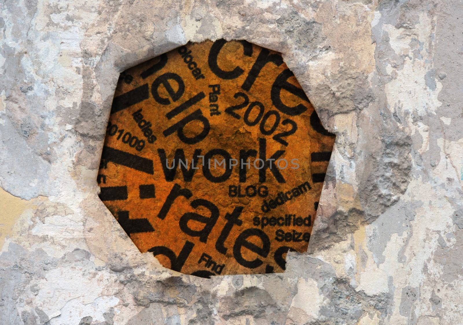 Work text on hole