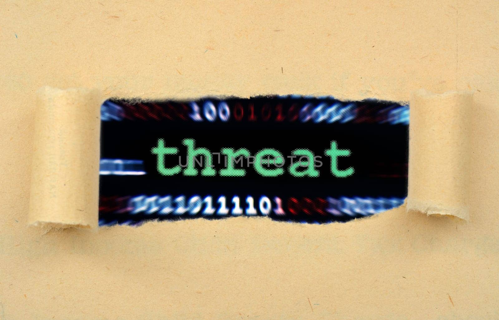 Threat text on ripped paper