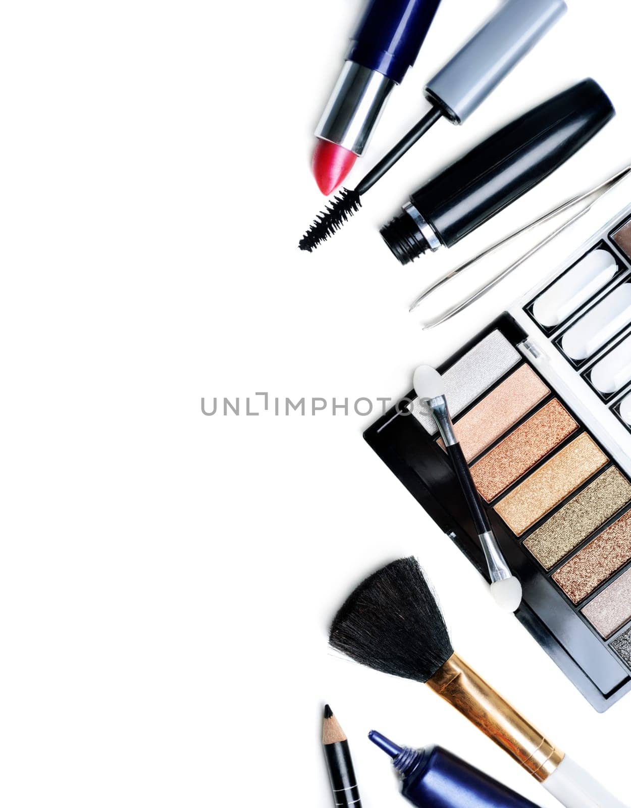 Makeup set isolated over white background