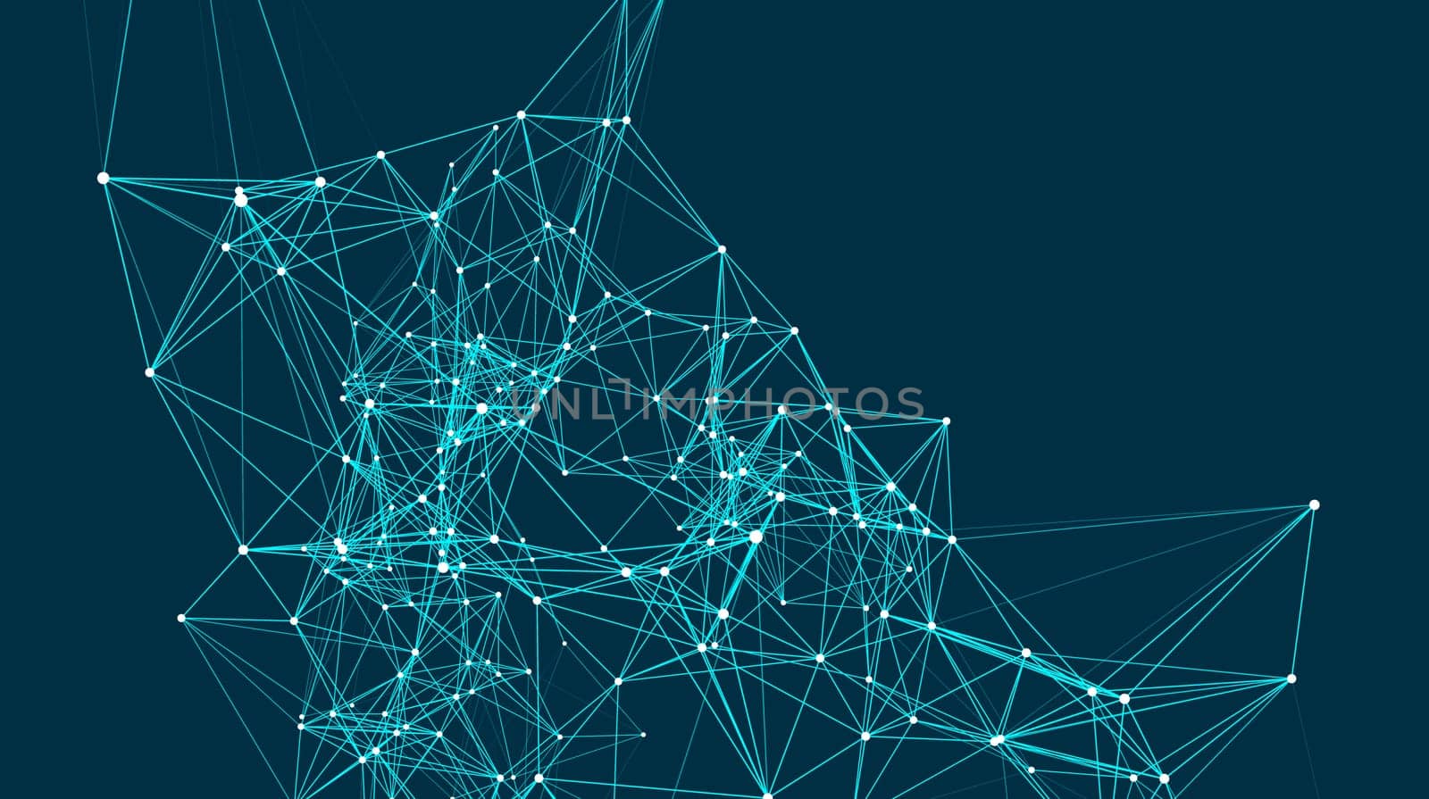 Abstract connections are in space. Background with connecting dots and lines. Connection structure. Vector illustration