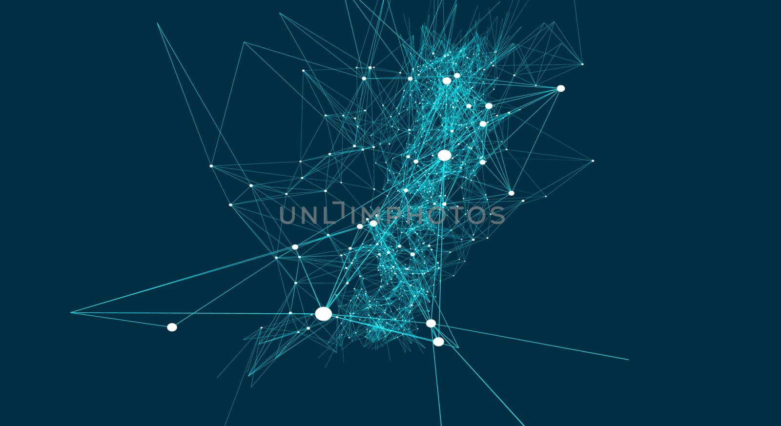 Abstract connections are in space. Background with connecting dots and lines. Connection structure. Vector illustration