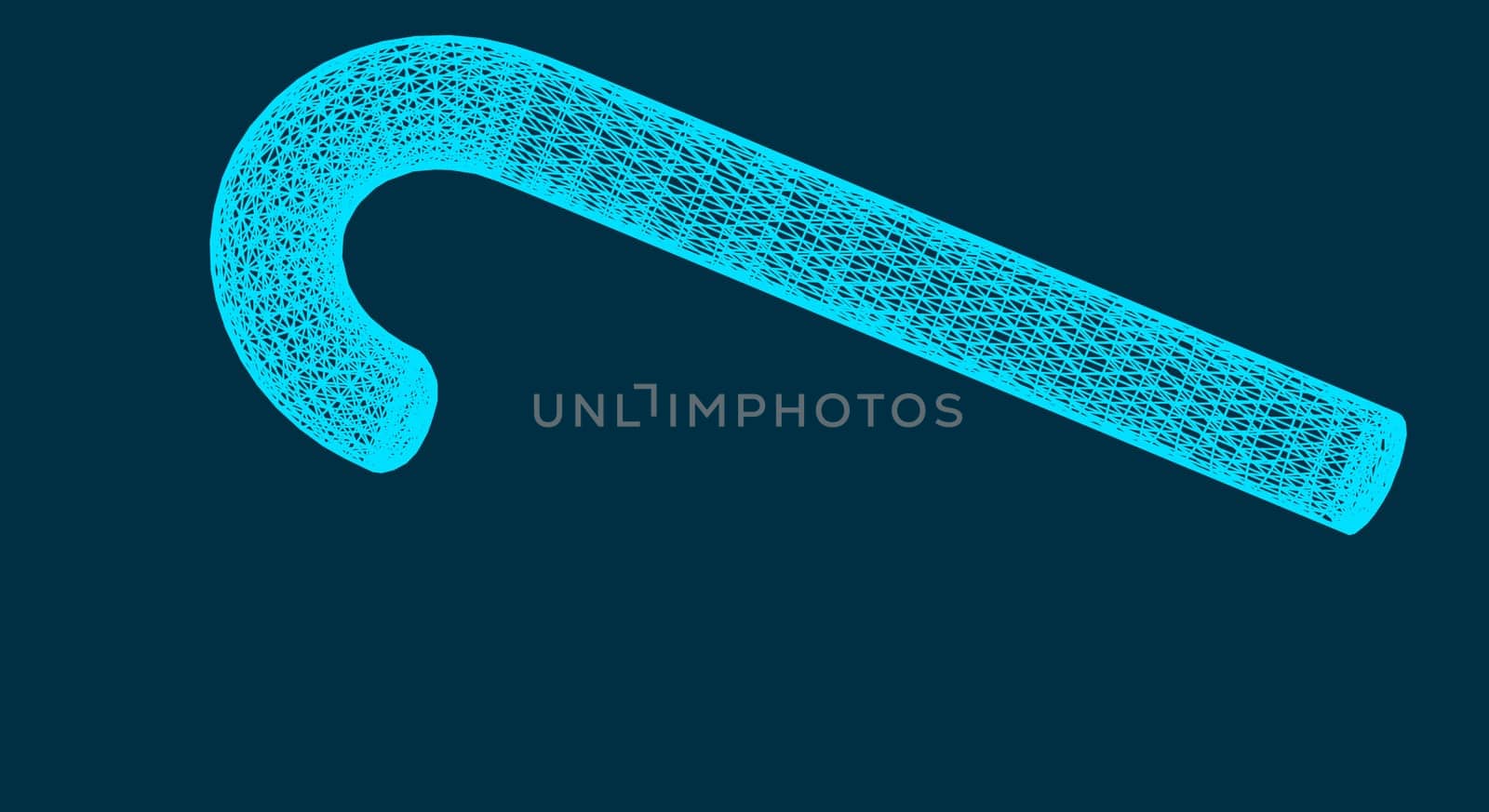 Abstraction with christmas candy stick, consisting of lines and shapes, connection wireframe concept, vector illustration eps 10