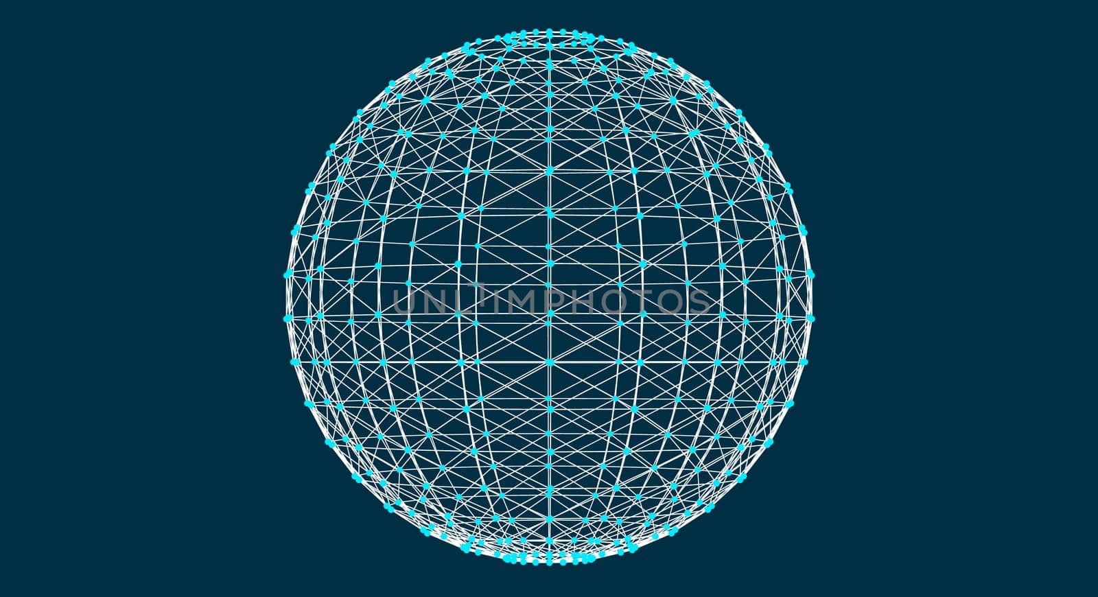 3d sphere with mesh effect, abstract connections with dots are in space, trasparent planet, vector illustration eps 10