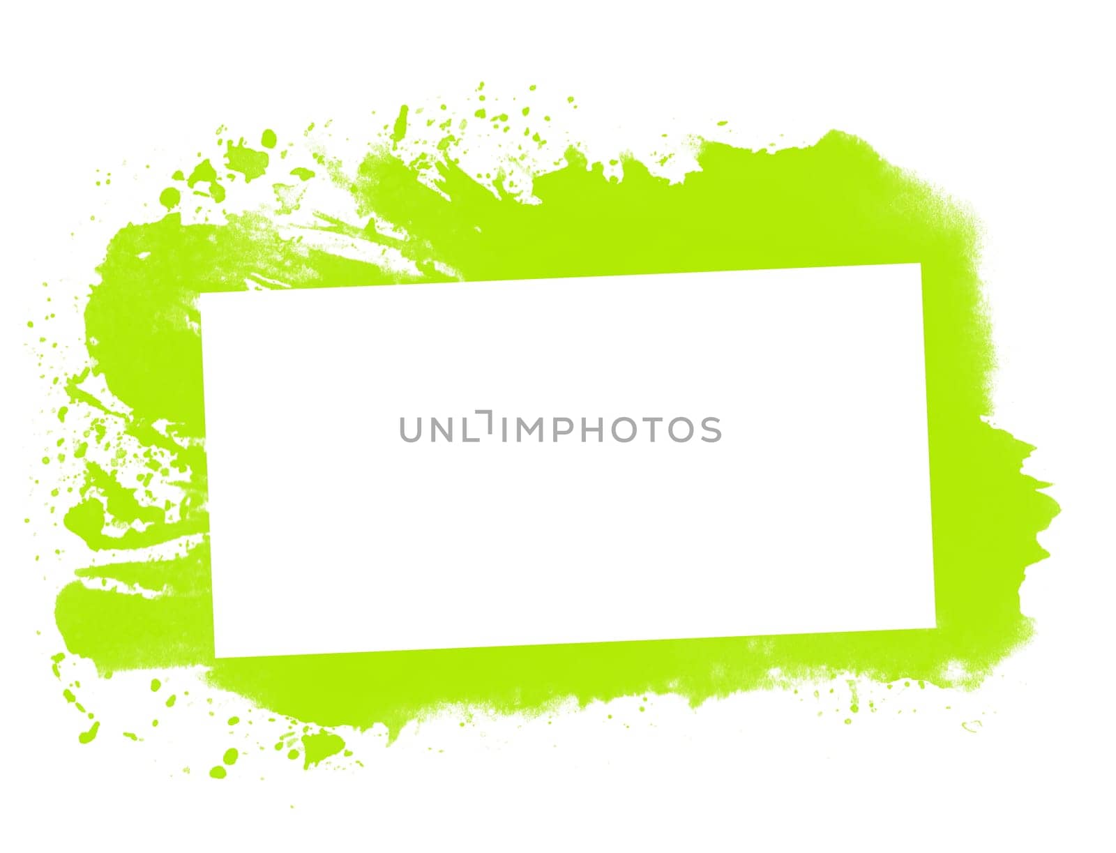 Empty green graffiti frame background