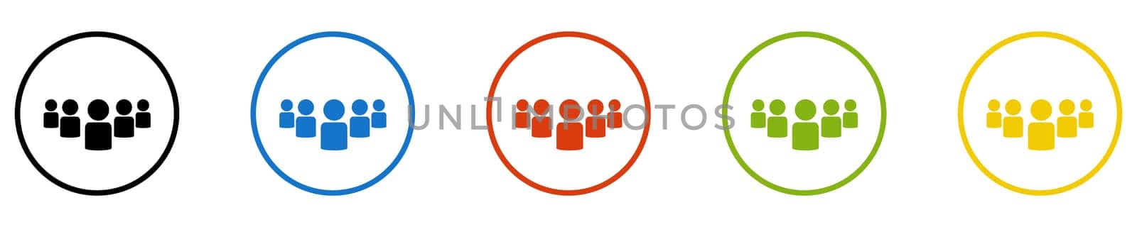 Group Icon - Set of 5 Buttons: Staff