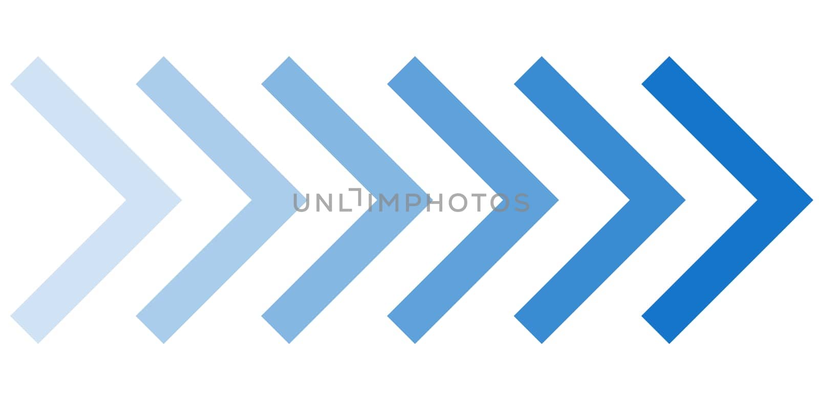 Direction right: Blue gradient banner arrow
