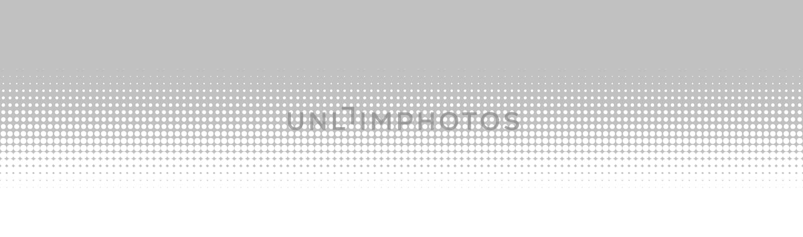Grey banner background with dotted color transition to white