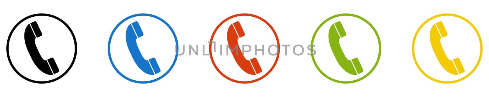 Telephone Icon - Set of 5 Buttons: Hotline