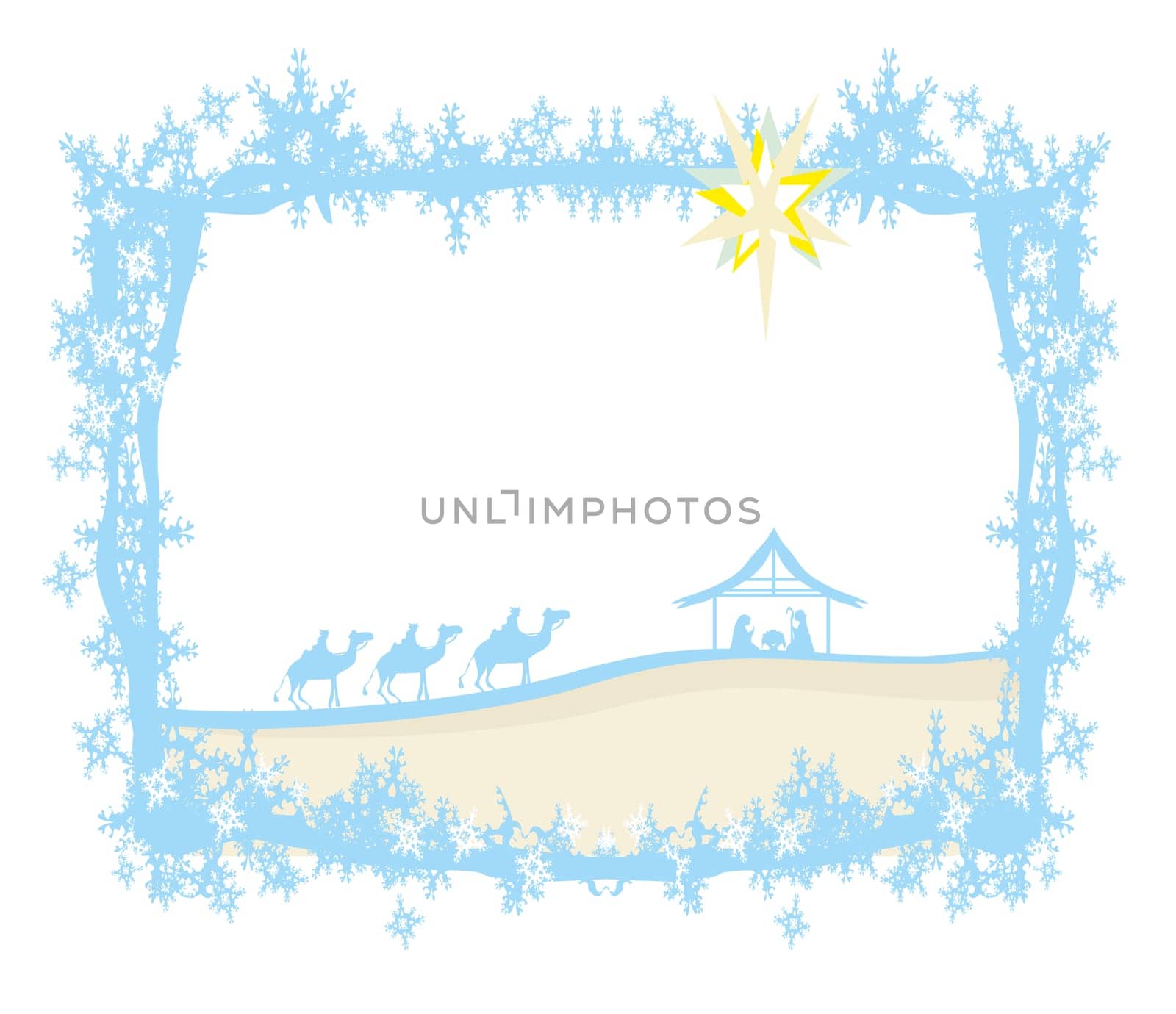 birth of Jesus in Bethlehem - abstract frame