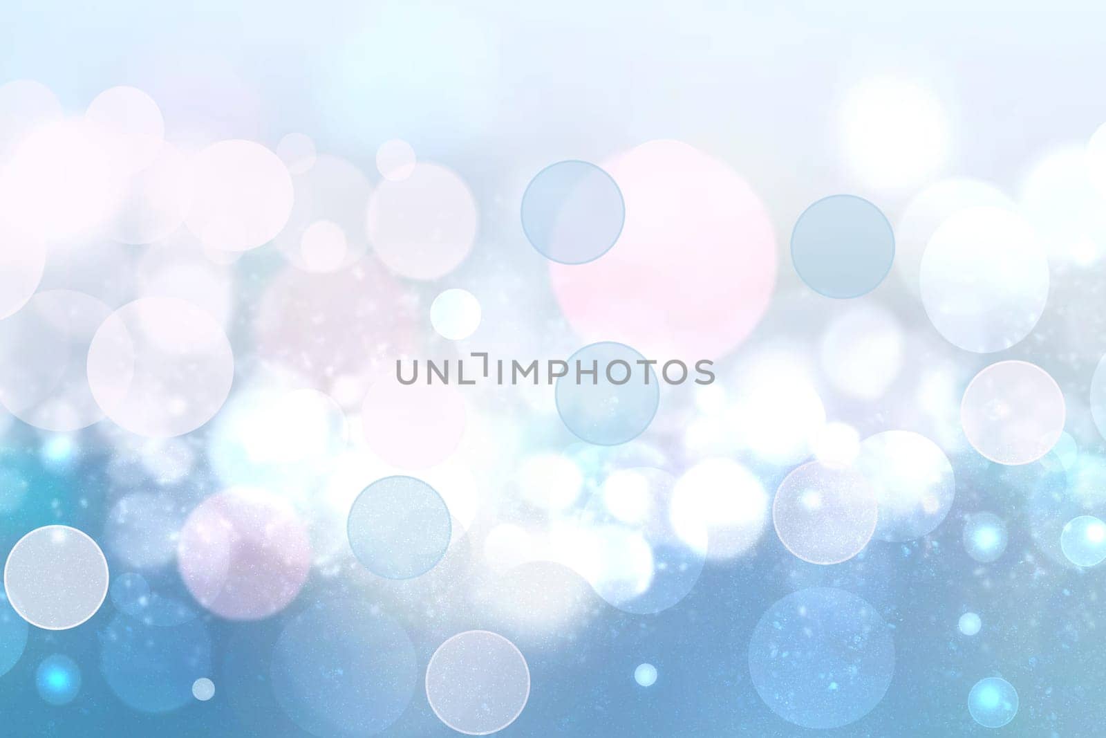 Abstract blurred fresh vivid spring summer light delicate pastel blue pink white bokeh background texture with bright circular soft color lights. Beautiful backdrop illustration.