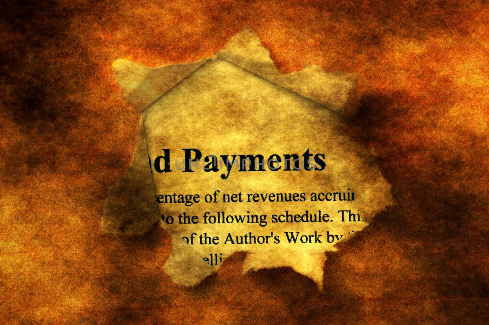 Payment text on paper hole