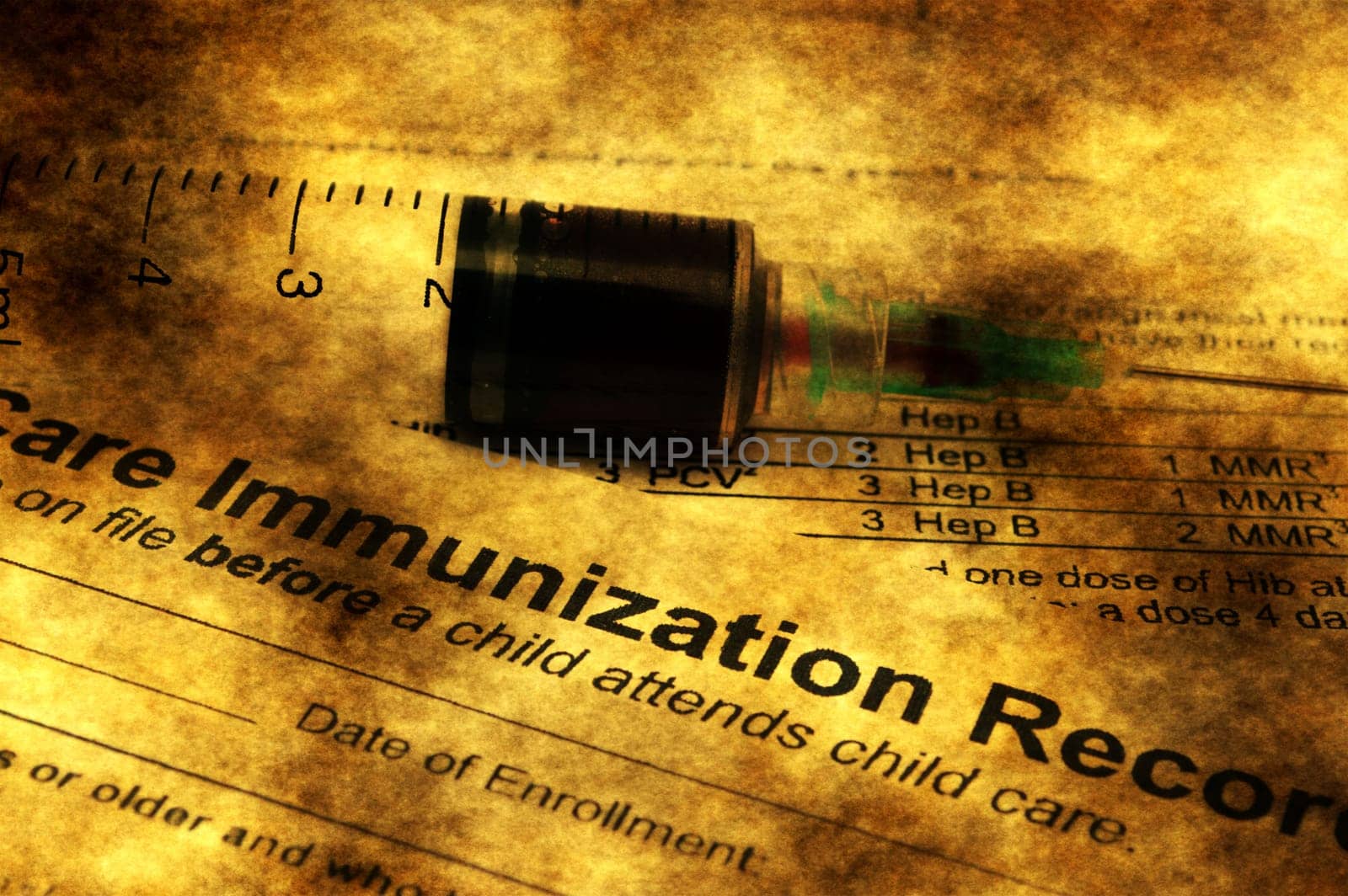 Immunization grunge concept