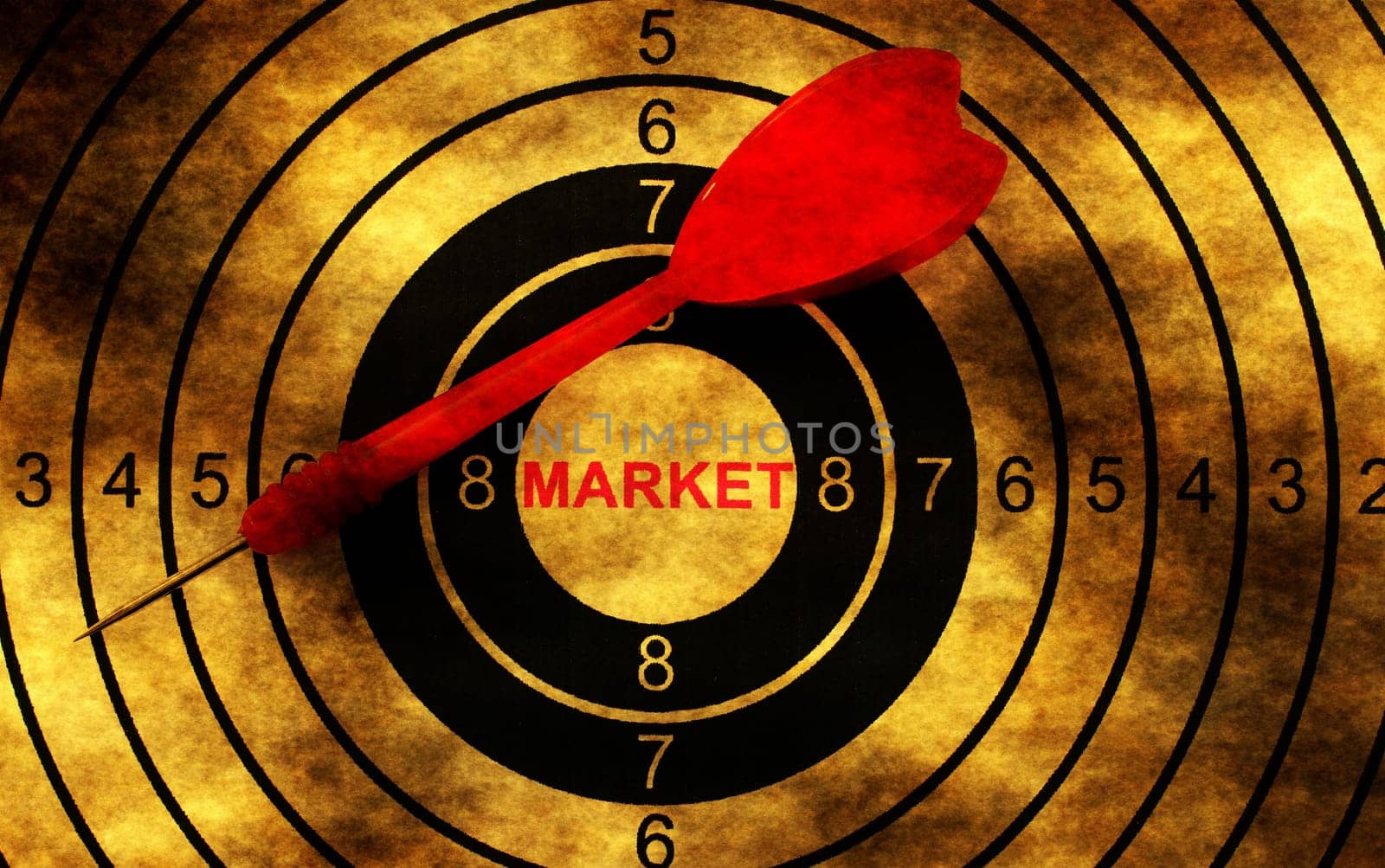 Market target concept on grunge background