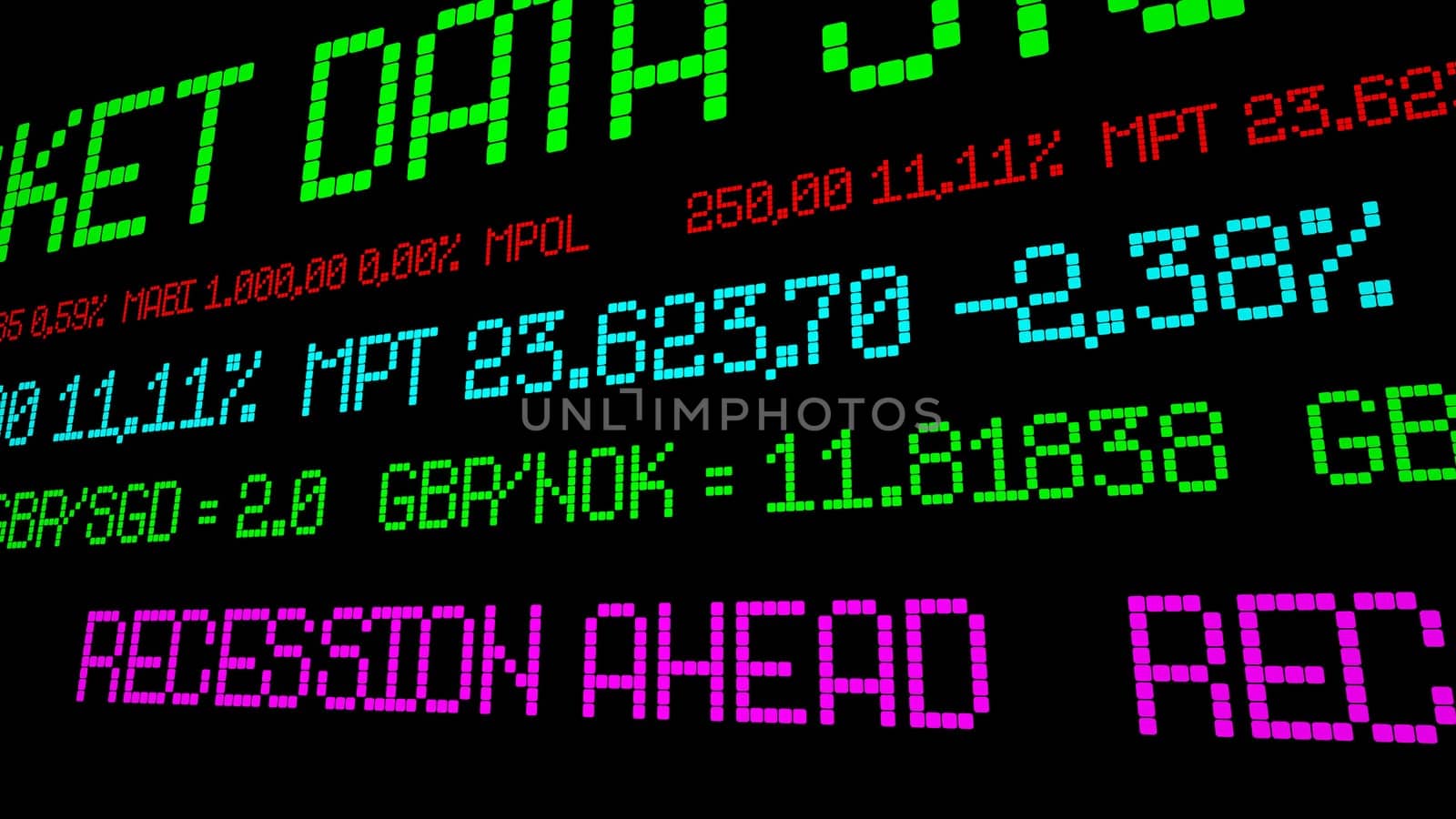 Recession ahead stock ticker