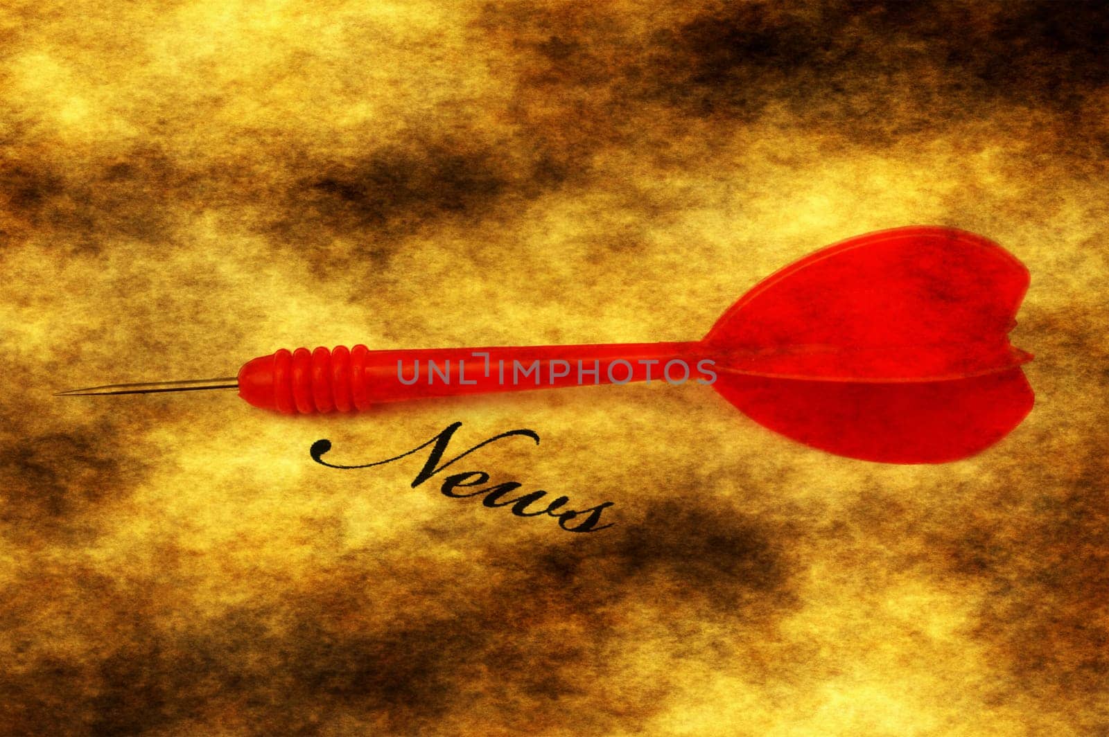 News and dart target on grunge background
