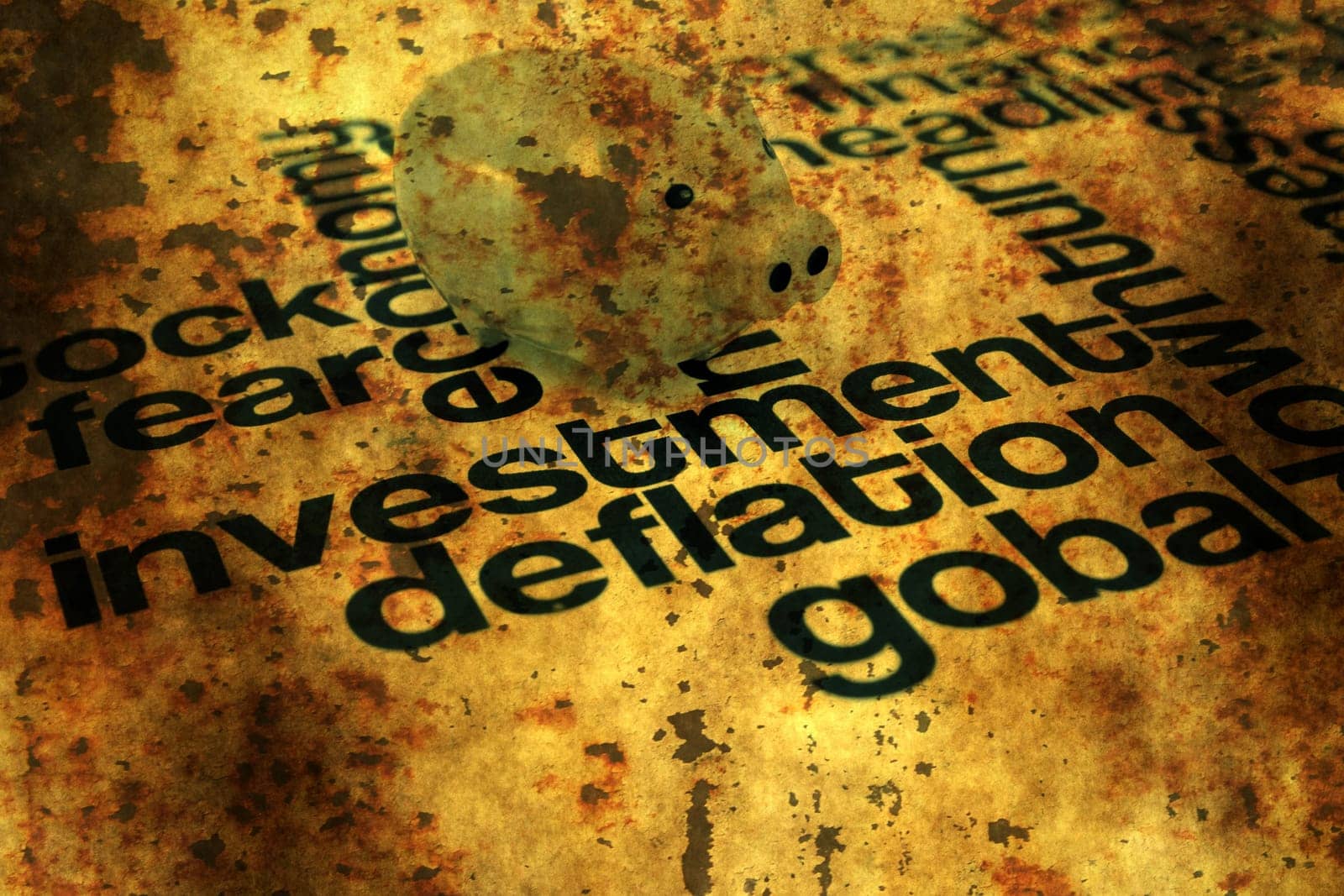 Investment and deflation grunge concept