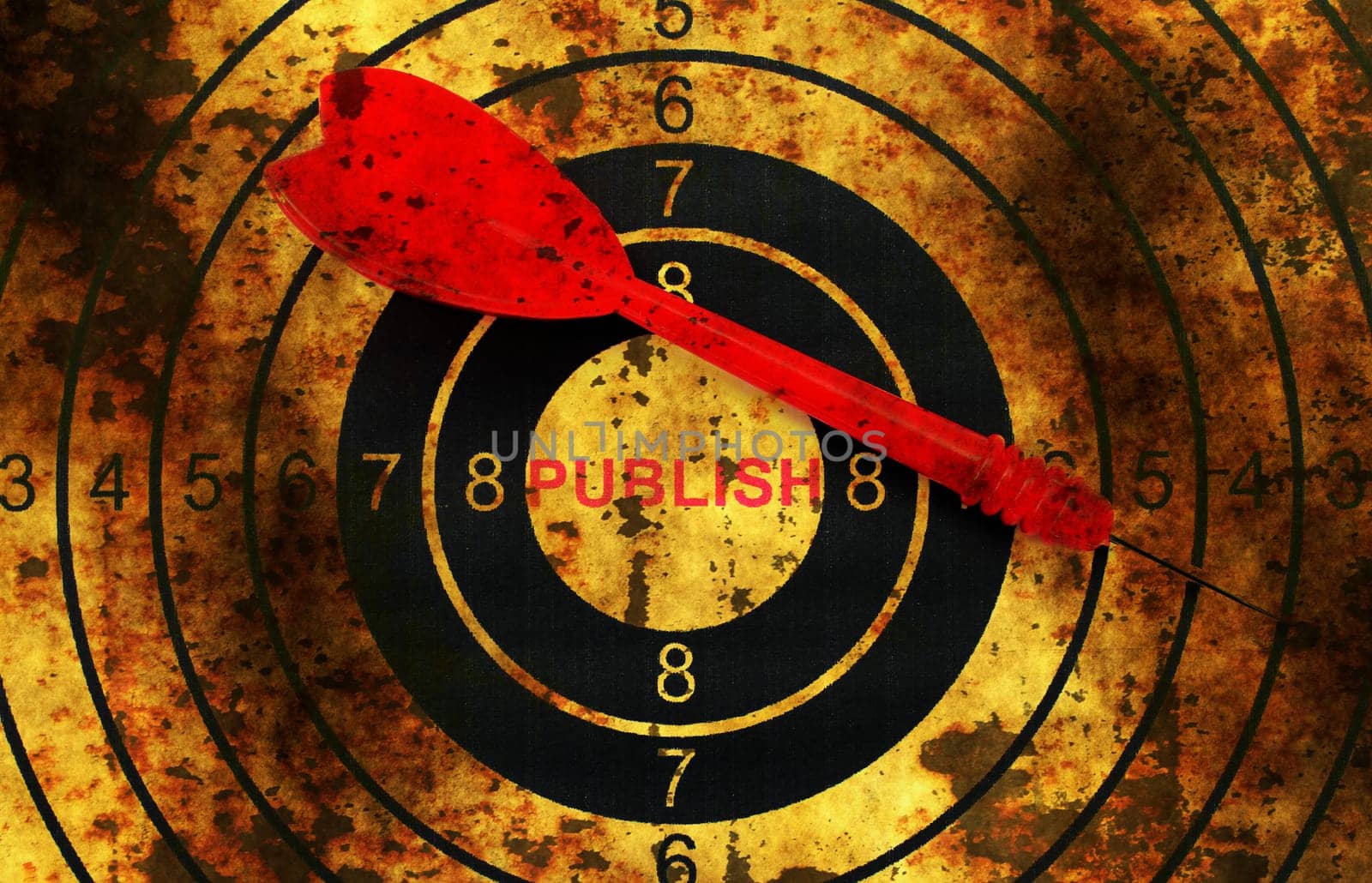 Dart on grunge publish target concept