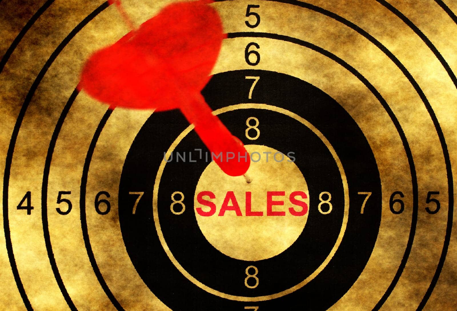 Sales target concept on grunge background