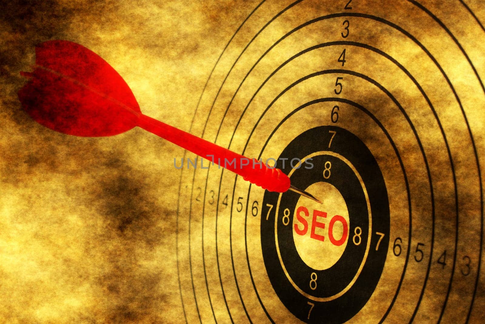 Seo target concept on grunge background