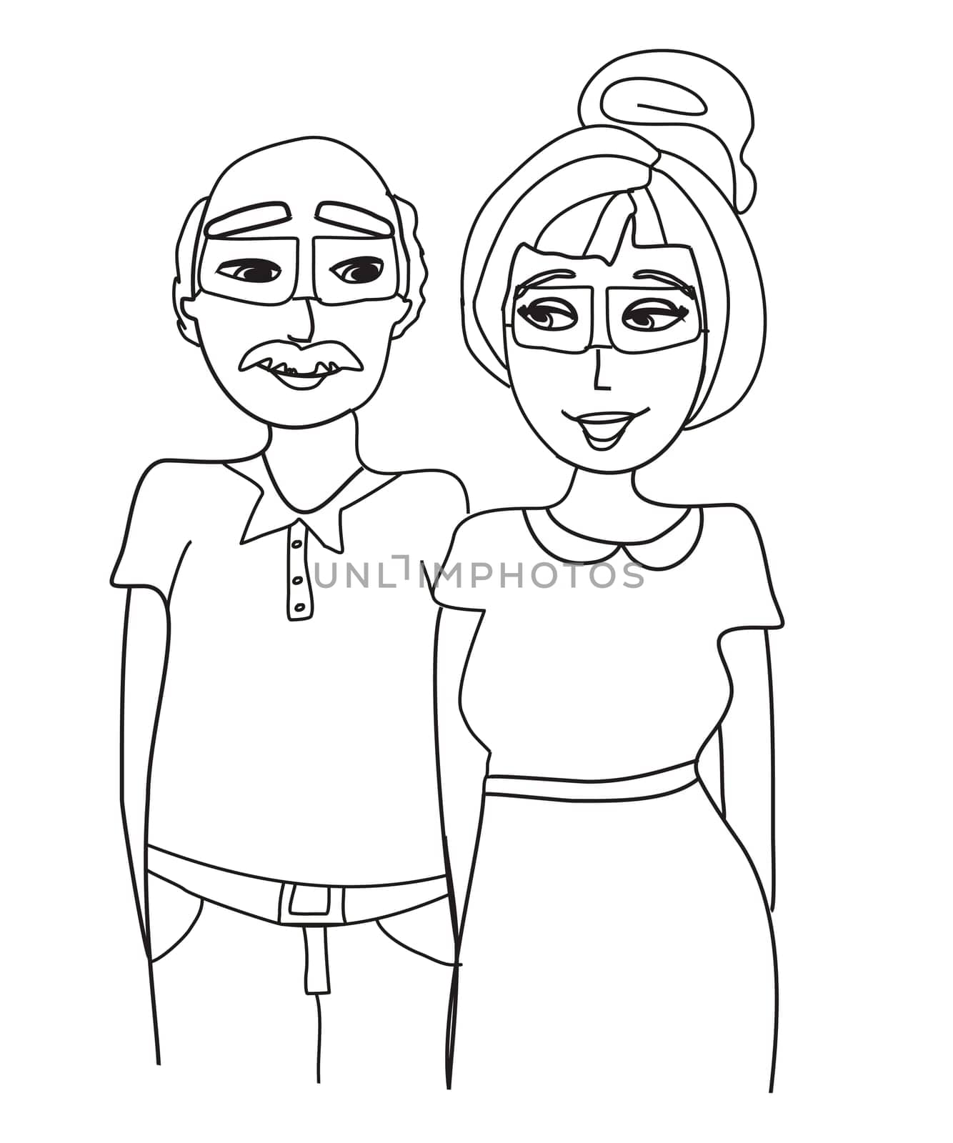 Elderly couple. Grandparents. Happy and healthy elderly people.