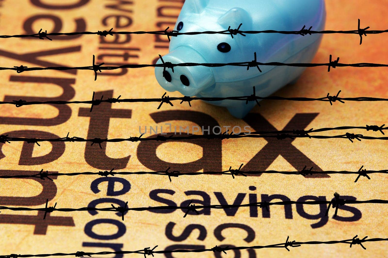 Piggy bank and tax concept