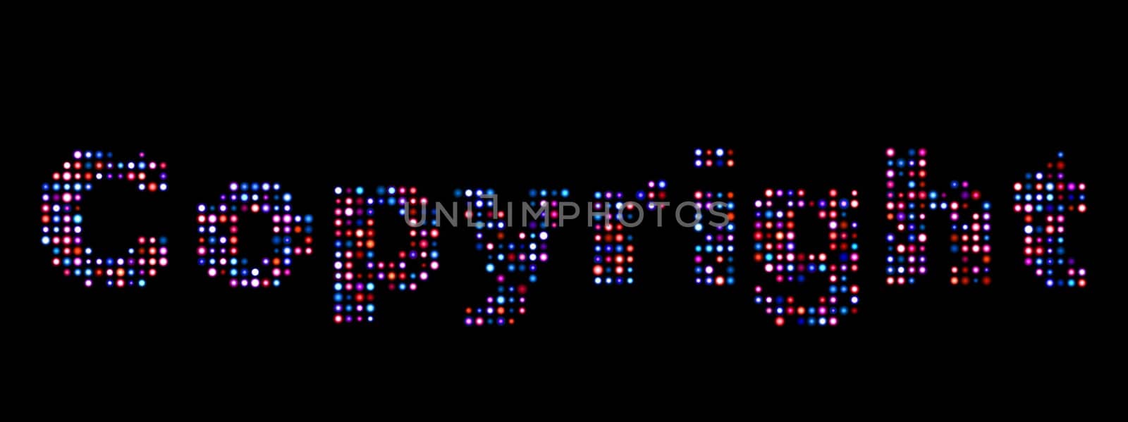 Copyright led text